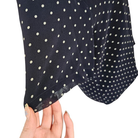Barrie Paige LTD Vinatge 100% Silk Polka Dot Shoulder Pad Blouse Sz 8 - Picture 3 of 8